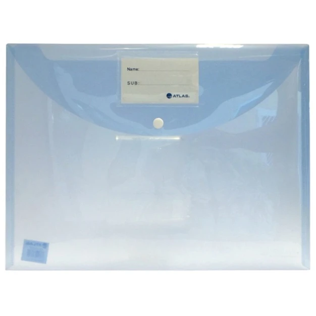 Папка-конверт Atlas My Bag AS-F1003P A4, с кнопкой, пластик, голубой Папка-конверт Atlas My Bag AS-F1003P A4, с кнопкой, пластик, голубой