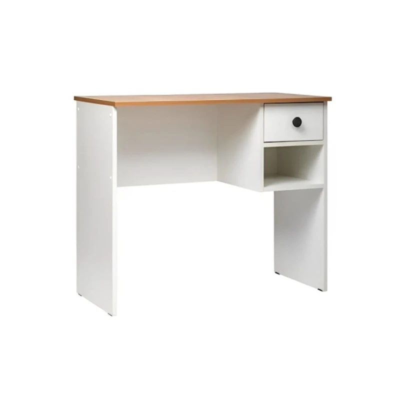 Yazı masası Neoletta, LDSP, 76.6х45х90 sm, siyirmələrlə/rəflərlə, ağ/qəhvəyi