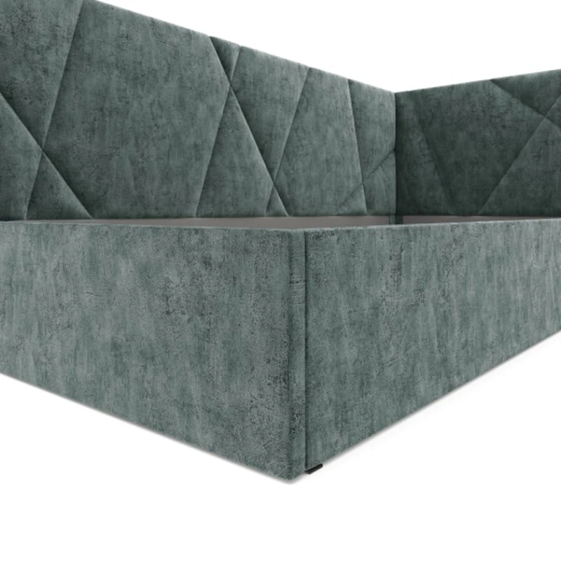 Односпальная кровать Art_tek_yataq (120) 71, ламинат/текстиль, серая, 200x85x120 см