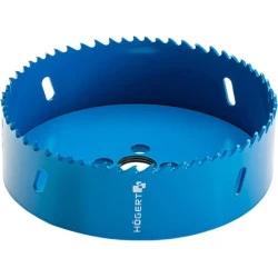 Коронка биметаллическая Hogert HT6D466, голубая, 80 мм