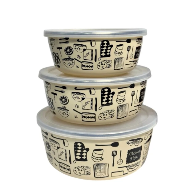 Набор контейнеров Vitross 1DM47PL, эмаль/пластик, бежевый, 3 шт