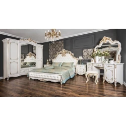 Набор мебели для спальни Era Mebel Florensiya, белый (кровать 211.5x218.5x176 см, шкаф 248x70x243 см, комод 157x45.5x78 см, прикроватная тумба 62.6x44.8x65 см, зеркало 133х120 см) Набор мебели для спальни Era Mebel Florensiya, белый (кровать 211.5x218.5x176 см, шкаф 248x70x243 см, комод 157x45.5x78 см, прикроватная тумба 62.6x44.8x65 см, зеркало 133х120 см)