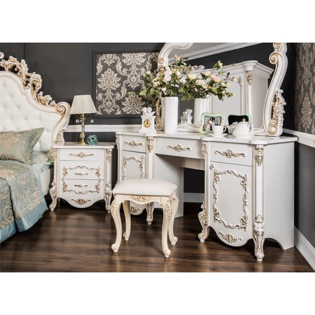 Набор мебели для спальни Era Mebel Florensiya, белый (кровать 211.5x218.5x176 см, шкаф 248x70x243 см, комод 157x45.5x78 см, прикроватная тумба 62.6x44.8x65 см, зеркало 133х120 см) Набор мебели для спальни Era Mebel Florensiya, белый (кровать 211.5x218.5x176 см, шкаф 248x70x243 см, комод 157x45.5x78 см, прикроватная тумба 62.6x44.8x65 см, зеркало 133х120 см)