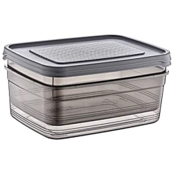 Набор контейнеров для хранения Hobby Life Festiva 21360, пластик, прозрачный/черный, 4 л, 19.8x26.9x10 см, 2 шт