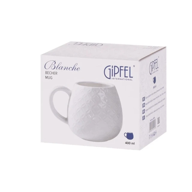 Кружка Gipfel Blanche 52101, фарфор, белая, 400 мл Кружка Gipfel Blanche 52101, фарфор, белая, 400 мл