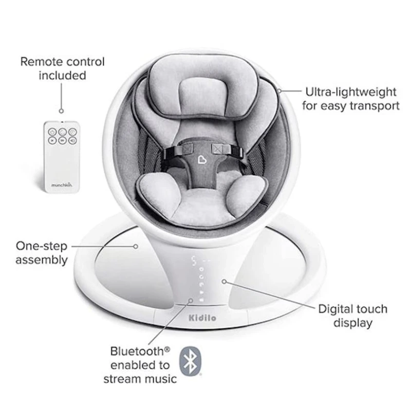 Кресло-качалка Kidilo_bb301 серая Кресло-качалка Kidilo_bb301 серая