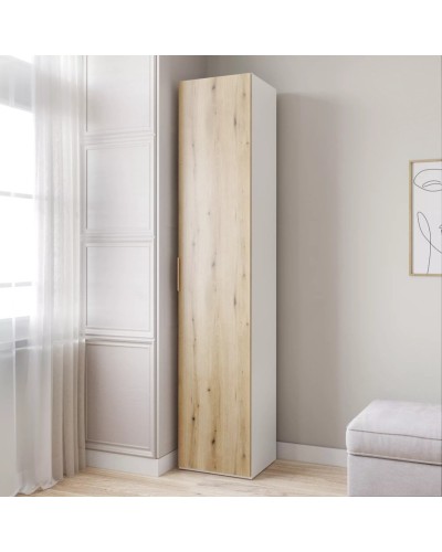 Şkaf Art Mebel 17, 210x50x45 sm, laminat, ağ/qəhvəyi