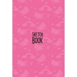 Скетчбук Проф-Пресс Единороги A5, розовый, розовые листы, 320 листов, 6+ лет