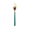 Вилка Miniso Light Luxury Golden Fork with Long Handle, золотистый/зеленый