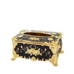 Бокс для салфеток 18x12x9.5 см, латунь, черный/золотистый Бокс для салфеток 18x12x9.5 см, латунь, черный/золотистый