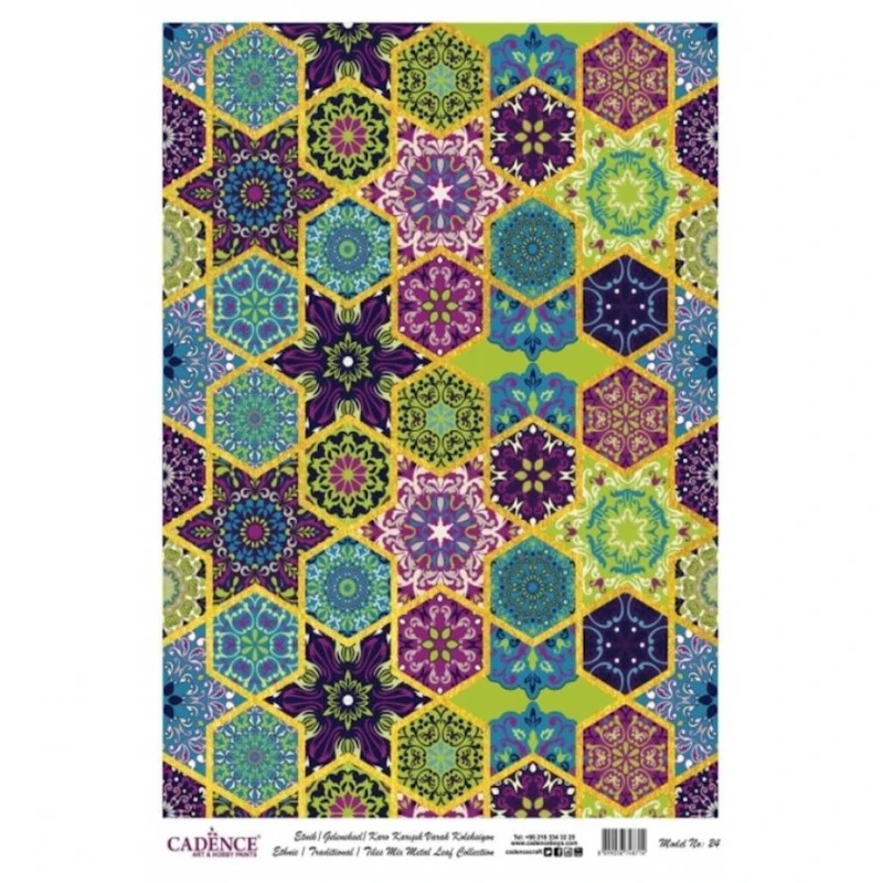 Рисовая бумага для декупажа Cadence Metal Leaf Rice Paper Background Gold 024 Рисовая бумага для декупажа Cadence Metal Leaf Rice Paper Background Gold 024