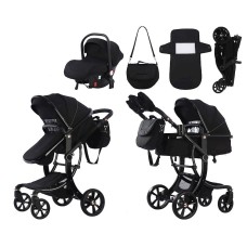 Uşaq arabası Kidilo G600+C, qara