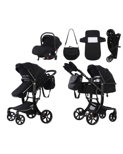 Uşaq arabası Kidilo G600+C, qara