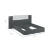 Двуспальная кровать Art_ikili_yataq 6, ламинат, серая/белая, 120x160x200 см