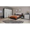 Двуспальная кровать Art_ikili_yataq 6, ламинат, серая/белая, 120x160x200 см