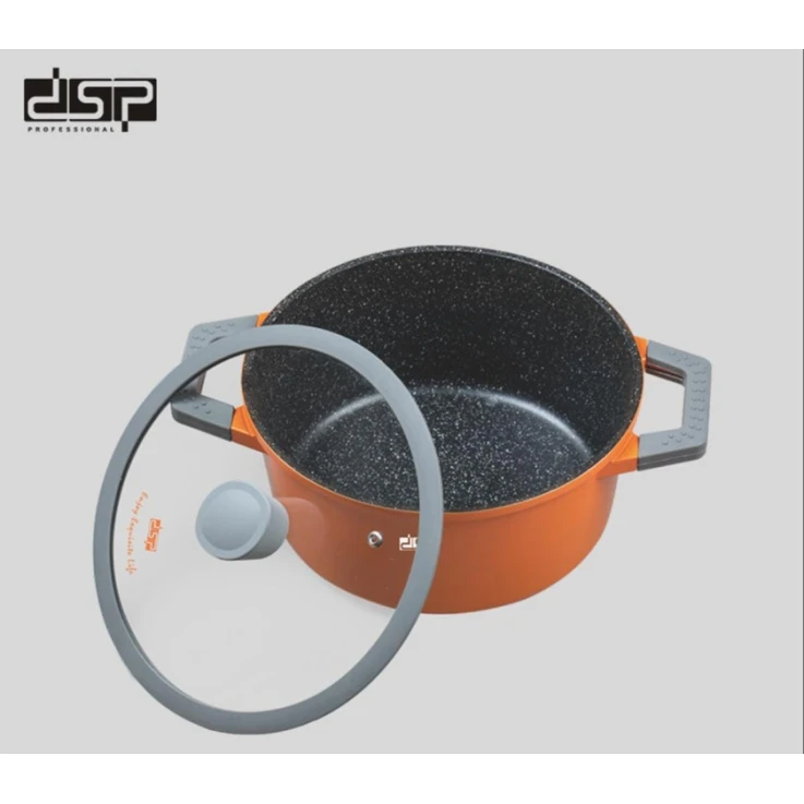 Набор кастрюль и сковородок DSP FRD1111, оранжевый, 7 предметов