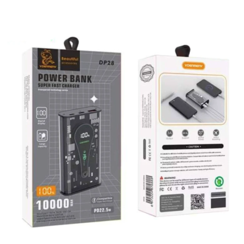 Внешний аккумулятор VDENMENV DP28 10000mAh Black Внешний аккумулятор VDENMENV DP28 10000mAh Black