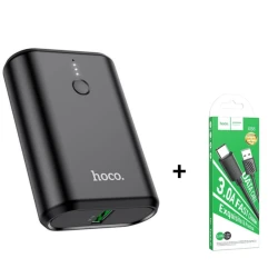 Внешний аккумулятор Hoco Q3 10000mAh Black и в подарок кабель Hoco X88 Usb To Type C