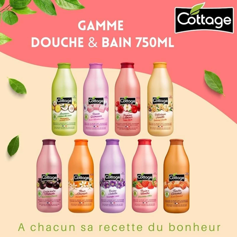 Гель-пена для душа Cottage Moisturizing Creme de Framboise, 750 мл