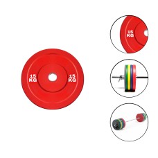 Disk Ironflex 1573/1 15 kq, dəmir/PVC, dəliyin diametri 50 mm, qırmızı