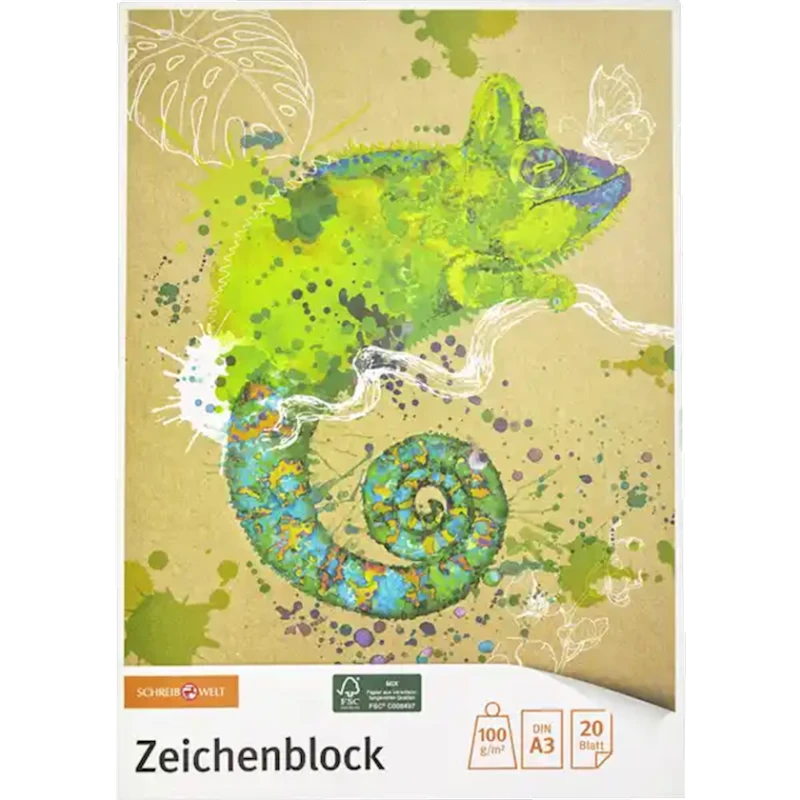 Bloknot Schreibwelt 061791, A3, 20 vərəq, Rəngbərəng Bloknot Schreibwelt 061791, A3, 20 vərəq, Rəngbərəng