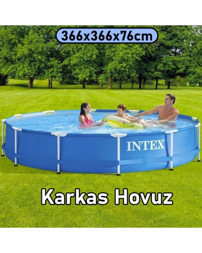 Hovuz Intex 6503TX28210, karkas, dairəvi, mavi, həcm 6503 l, 366x366x76 sm - 6503TX28210