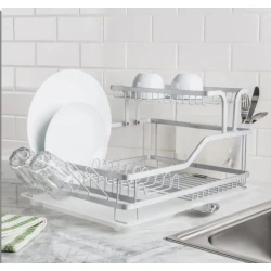 Qab-qacaq üçün quruducu, paslanmayan metal, ağ, 60x35x27 sm