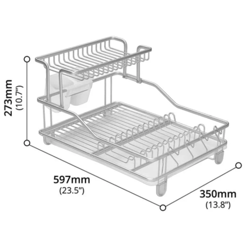 Qab-qacaq üçün quruducu, paslanmayan metal, ağ, 60x35x27 sm
