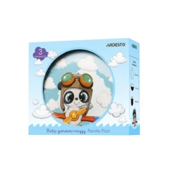 Набор детской посуды Ardesto Panda Pilot AR3451PS, 3 предмета, фарфор, разноцветный Набор детской посуды Ardesto Panda Pilot AR3451PS, 3 предмета, фарфор, разноцветный