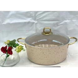 Кастрюля Eviz PP-EE-012, гранит, кремовый, 28 см