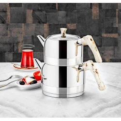 Набор чайников Evimsaray Doğa EVMS 1092, нержавеющая сталь, серебристый, 1300 + 2200 мл, 2 шт