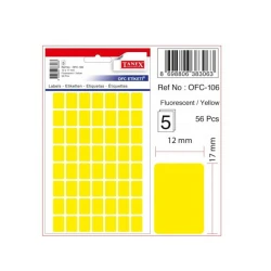 Yapışdırma dəsti Tanex OFC-106 Fluorescent Yellow, 12x17 mm, 5 vərəq