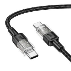 Кабель USB Hoco U129 Type-C to Type-C, 60W, 1.2 m, Black