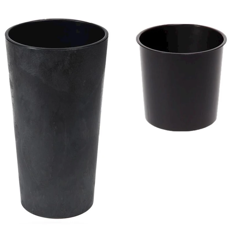 Bitkilər üçün dibçək Lamela Lilia Eco, 26х14 sm, qara