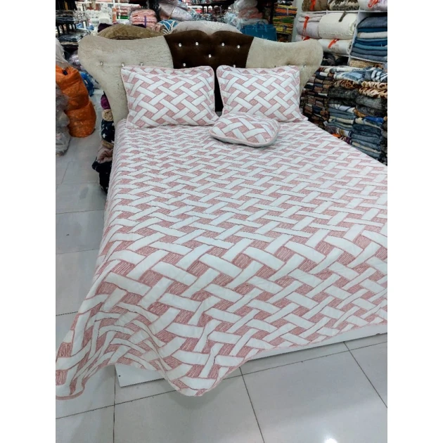 Комплект постельного белья MiraNova SF-414, двуспальный, разноцветный, покрывало 250x260 см, декоративная подушка 45x45 см, наволочки 60x80 (2 шт)