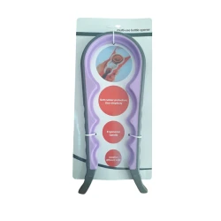 Многофункциональная открывалка для крышек K640, 4 секции, силикон/пластик, фиолетовая/серая Многофункциональная открывалка для крышек K640, 4 секции, силикон/пластик, фиолетовая/серая