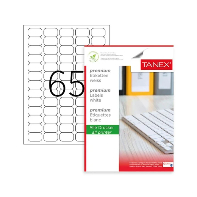 Этикетки самоклеющиеся Tanex TW-2065 38.1x21.2 мм Этикетки самоклеющиеся Tanex TW-2065 38.1x21.2 мм