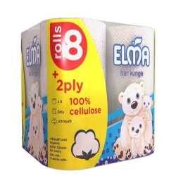 Туалетная бумага Elma Ultrasoft, 2-х слойная, 8 рулона