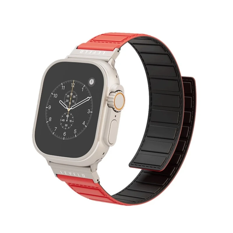 Ремешок Levelo Vogue для Apple Watch 49/45/44/42 мм Black/Red