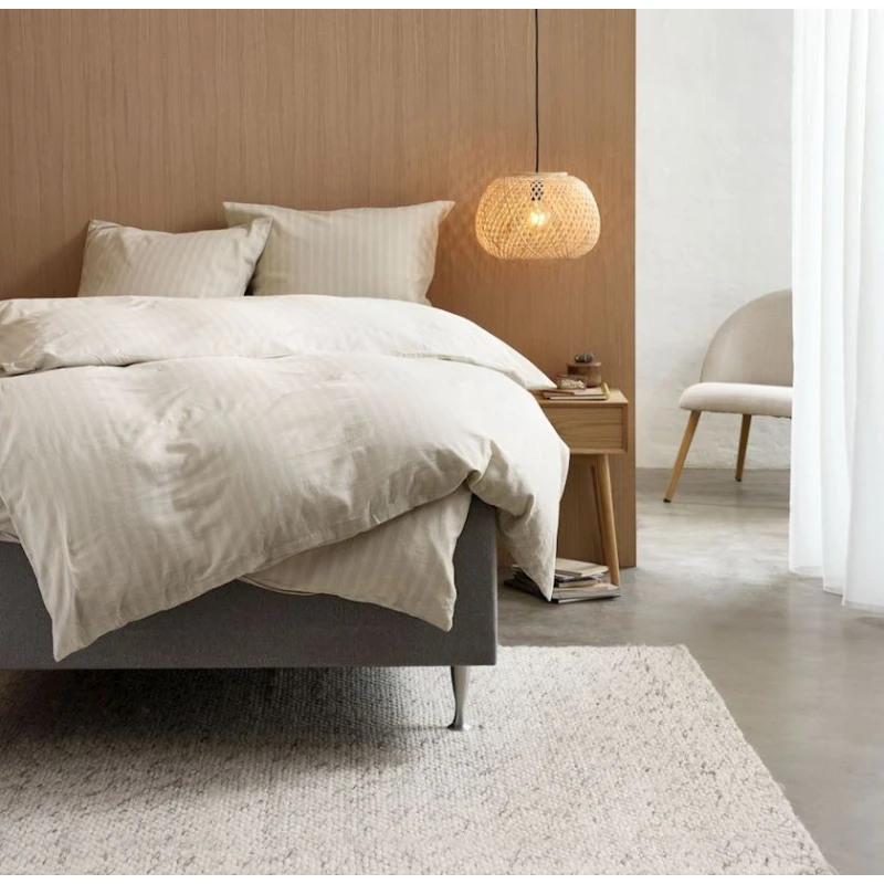 Комплект постельного белья JYSK KARMEN, пододеяльник 140x200 см, простыня 150x250 см, наволочка 50x70/75 см, полутораспальный, хлопок, бежевый