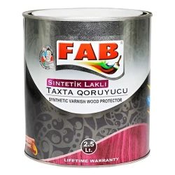 Taxta qoruyucu lakı FAB boya, 1109 şabalıd, 2.5 l