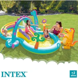 Горка и бассейн Intex Dino, 302x229x112 см