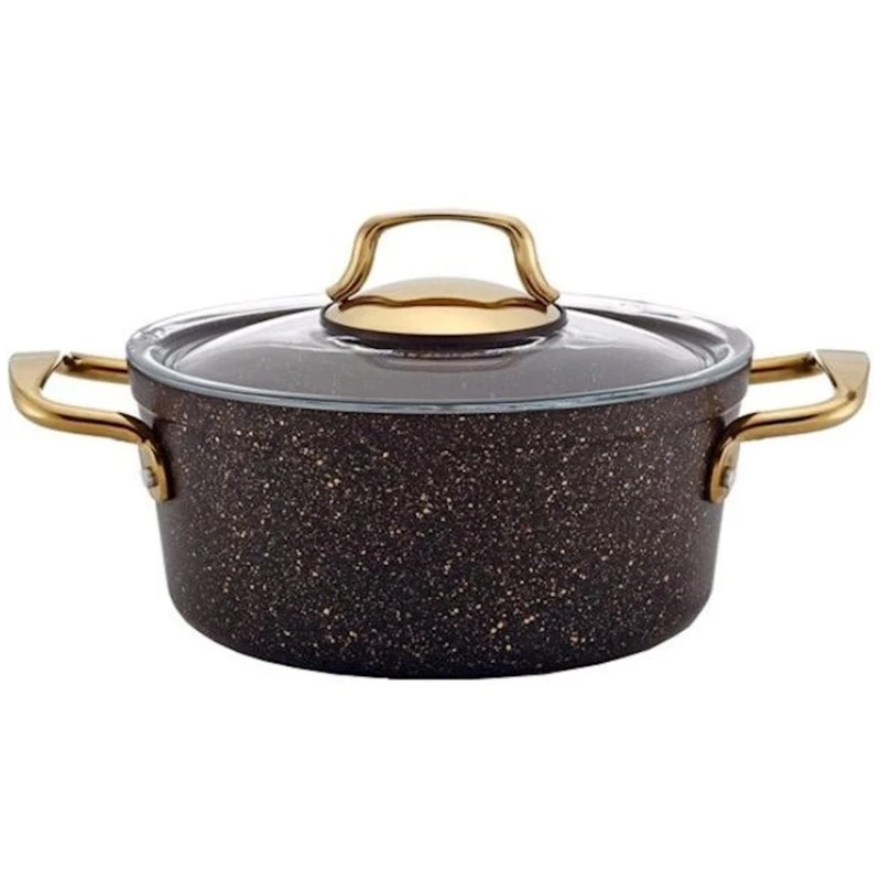 Кастрюля Hascevher Bermuda, 20x10.5 см, с крышкой, черный