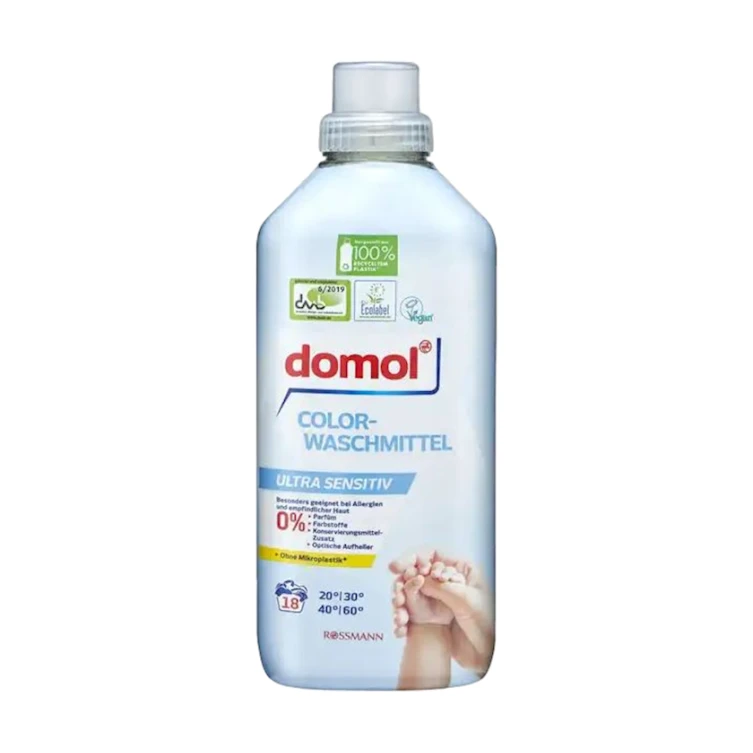 Гель для стирки Domol Color Ultra Sensitive для цветного белья, 1 л, 18 стирок Гель для стирки Domol Color Ultra Sensitive для цветного белья, 1 л, 18 стирок
