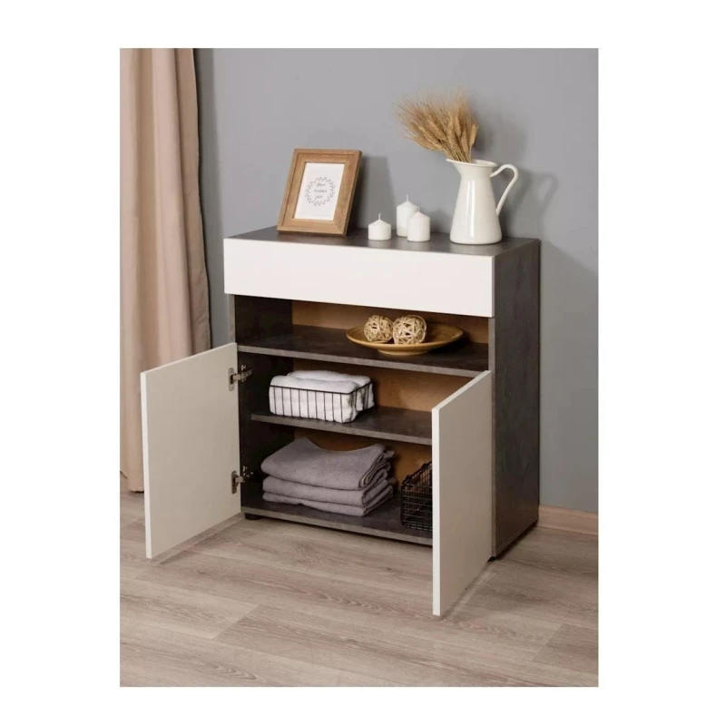 Комод Box up Wh, 80х35х75 см, ЛДСП, серый Комод Box up Wh, 80х35х75 см, ЛДСП, серый