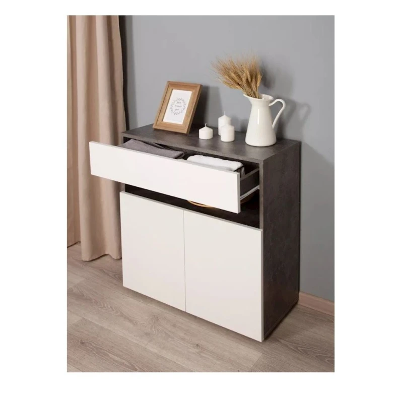 Комод Box up Wh, 80х35х75 см, ЛДСП, серый Комод Box up Wh, 80х35х75 см, ЛДСП, серый