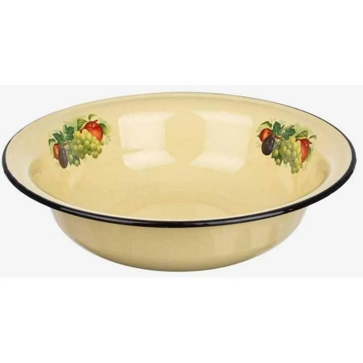 Таз эмалированный СтальЭмаль Дары лета С3026.П*63, желтый, 16л Таз эмалированный СтальЭмаль Дары лета С3026.П*63, желтый, 16л