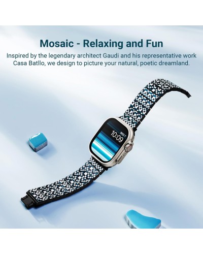 Kəmər Pitaka band Mosaic Apple Watch üçün 42/44/45/49 mm - 7493554148268