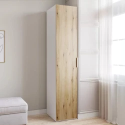 Шкаф Art Mebel 20, ламинат, коричневый/белый, 210x60x45 см