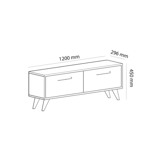 Тумба под ТВ Ev Plus 12115780, ЛДСП, белый/серый, 120x30x45 см